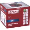 FORTUM automatikus lézeres vízszintező, ZÖLD, 2D (2×360°) pontosság: 0,3mm/1m, 1/4 és 5/8 menet