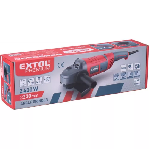 EXTOL PRMIUM sarokcsiszológép 230mm 2400W, lágy indítású, papírdoboz
