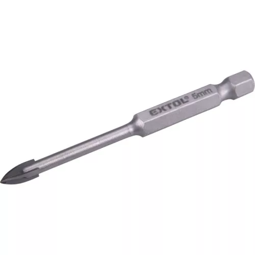 EXTOL PREMIUM fúró üvegre, kerámiára és csempére, keményfém lapkás; 5×75mm, 1/4 hatszög befogás