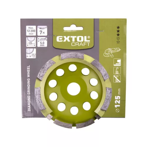 EXTOL CRAFT gyémántcsiszoló korong; 125mm×22,2mm, egysoros
