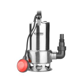   EXTOL PRMIUM szennyvíz búvárszivattyú, úszókapcsolóval, 1100W, INOX ház, szállító teljesítmény: 15 m3/h, max. száll. 9,5m
