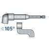 EXTOL CRAFT hosszabbító szár BIT-ekhez, L-alakú (105°) 1/4'×140 mm; mágneses (sarokcsavarozó adapter)
