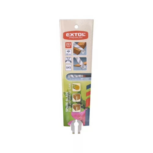 EXTOL PREMIUM tartalék fűrészlap 8812251 Japán fűrészhez, 253 mm, kétélű: T13/T8