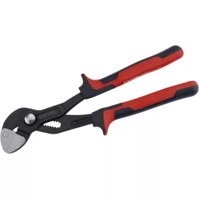   EXTOL PREMIUM vízpumpa fogó, 250mm, egyenes pofák, CrV50, max nyitás 36 mm, TPR nyél, akasztós papír szerszámtartó