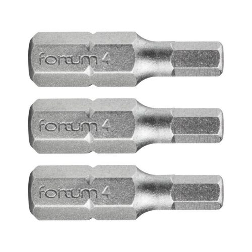 FORTUM behajtóhegy HEX, 3 db, S2 acél; H 4×25mm, bliszteren