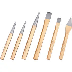   EXTOL PREMIUM lyukasztó, pontozó és véső klt. 6db CrV. HRC 52-58 ; 1db pontozó, 2 db lyukasztó, 3 db véső, hossz.:120-150mm