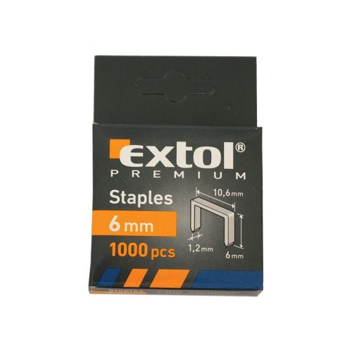 EXTOL PREMIUM tűzőgépkapocs profi (10,6×0,52×1,2mm) ; 8mm, 1000db