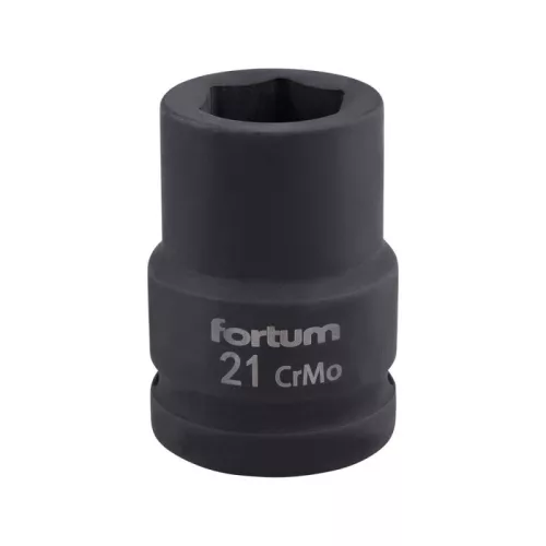 FORTUM gépi (impakt) dugófej 3/4', 21mm, L 52 mm, feketített, FORTUM