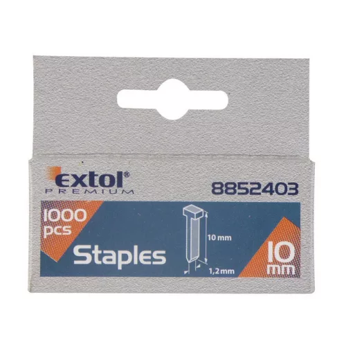 EXTOL PREMIUM szeg fejjel profi tűzőgéphez 1000db ; 10mm (2,0×1,2×0,52mm)