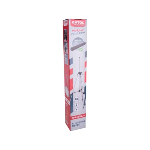 EXTOL PREMIUM háromlábú állvány, ALU, állítható magasság: 650-1800mm, 5/8-1/4 menetes csatlakozó a 8823301, -06, -11, 4780212,