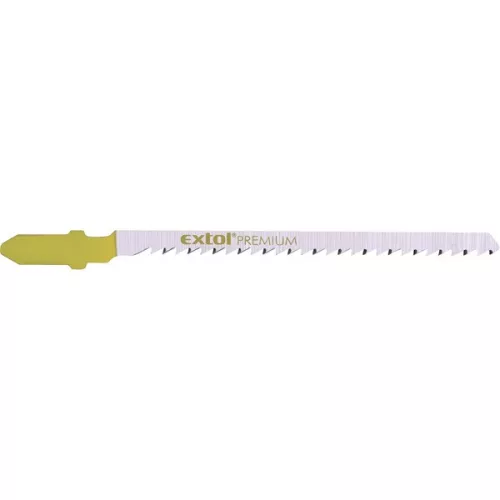EXTOL PREMIUM dekopírfűrészlap 5db Bosch befogással, HCS, puhafához, egyenes és íves vágáshoz