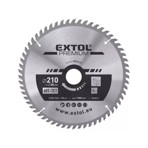 EXTOL PREMIUM keményfémlapkás körfűrészlap 140×16mm T30 2,8mm max. 9000 ford/perc