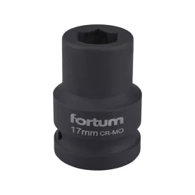   FORTUM gépi impakt dugófej 3/4", 17mm, L 52 mm, feketített