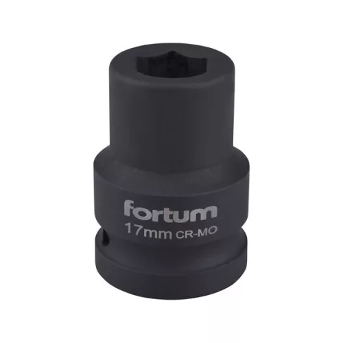 FORTUM gépi impakt dugófej 3/4", 17mm, L 52 mm, feketített