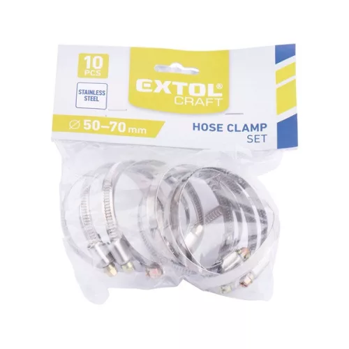 EXTOL CRAFT állítható horganyzott csőbilincs 10db 50-70mm