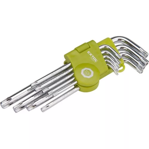 EXTOL CRAFT Torx kulcskészlet 9db, lyukas végű, Cr40, bliszteren
