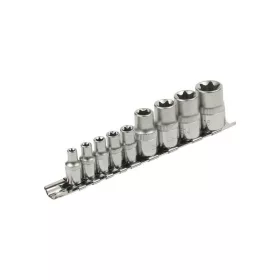   EXTOL PREMIUM dugófej klt., E-TORX; 1/4'×5db (E5-E6-E7-E8-E10), 1/2'×4db, (E12-E14-E16-E18), tartó sínen