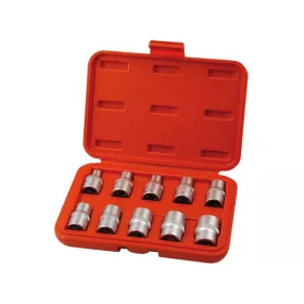   EXTOL PREMIUM belső TORX bitdugófej készlet 10db 1/2"×38mm CrV/S2 E8-10-11-12-14-16-18-20-22-24