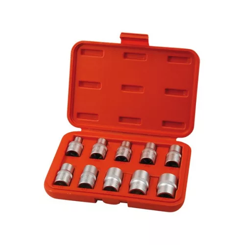 EXTOL PREMIUM belső TORX bitdugófej készlet 10db 1/2"×38mm CrV/S2 E8-10-11-12-14-16-18-20-22-24