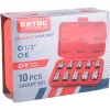 EXTOL PREMIUM belső TORX bitdugófej készlet 10db 1/2"×38mm CrV/S2 E8-10-11-12-14-16-18-20-22-24
