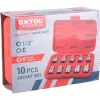 EXTOL PREMIUM belső TORX bitdugófej készlet 10db 1/2"×38mm CrV/S2 E8-10-11-12-14-16-18-20-22-24