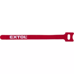   EXTOL PREMIUM tépőzáras, oldható kábelkötegelő 12,0×200mm 30db piros nylon
