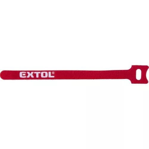 EXTOL PREMIUM tépőzáras, oldható kábelkötegelő 12,0×200mm 30db piros nylon
