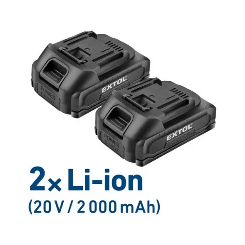 EXTOL CRAFT akkus fúrócsavarozó 20V, kefementes motorral, kofferban, 2db 2000 mAh akkuval+töltő