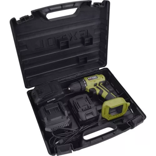 EXTOL CRAFT akkus fúrócsavarozó 20V, kefementes motorral, kofferban, 2db 2000 mAh akkuval+töltő