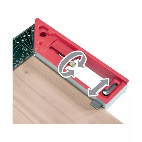 FORTUM asztalos L-derékszög 300 mm ALU/Inox lézer gravírozott mm beosztással