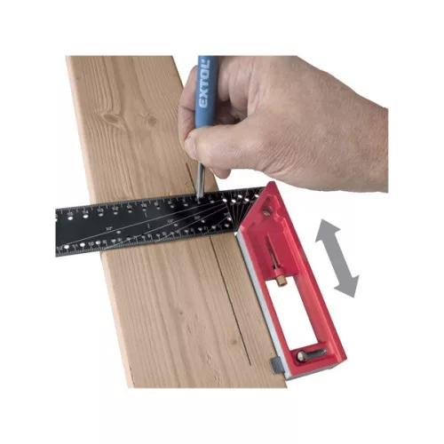 FORTUM asztalos L-derékszög 300 mm ALU/Inox lézer gravírozott mm beosztással