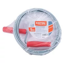 EXTOL PREMIUM lefolyócső tisztító kézi tekerővel, 5m, 6mm, tisztító körömmel