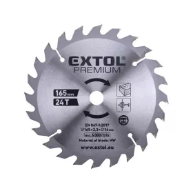   EXTOL PREMIUM tartalék körfűrészlap 8891822 géphez, keményfémlapkás, 165×2,3×16mm, 24T