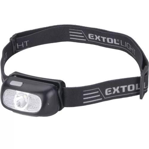 EXTOL LIGHT LED fejlámpa 5 W CREE XPG, 130 Lumen, 40m, tölthető akkuval, 6 funkció, IPX5