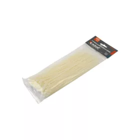   EXTOL PREMIUM kábelkötegelő 4,8×380mm 100db, fehér nylon; UV-, sav- és lúgálló