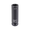 FORTUM gépi impakt dugófej 1/2", 17 mm, L 78 mm, feketített