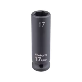   FORTUM gépi impakt dugófej 1/2", 17 mm, L 78 mm, feketített