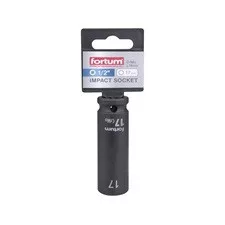 FORTUM gépi impakt dugófej 1/2", 17 mm, L 78 mm, feketített