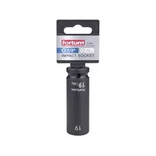 FORTUM gépi impakt dugófej 1/2", 19 mm, L 78 mm, feketített
