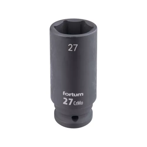 FORTUM gépi impakt dugófej 1/2", 27 mm, 78 mm, feketített