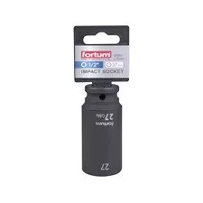 FORTUM gépi impakt dugófej 1/2", 27 mm, 78 mm, feketített