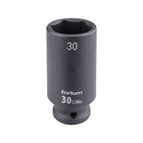   FORTUM gépi impakt dugófej 1/2", 30 mm, L 78 mm, feketített