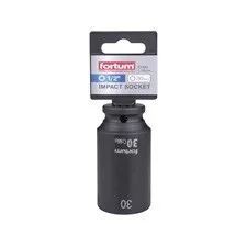 FORTUM gépi impakt dugófej 1/2", 30 mm, L 78 mm, feketített
