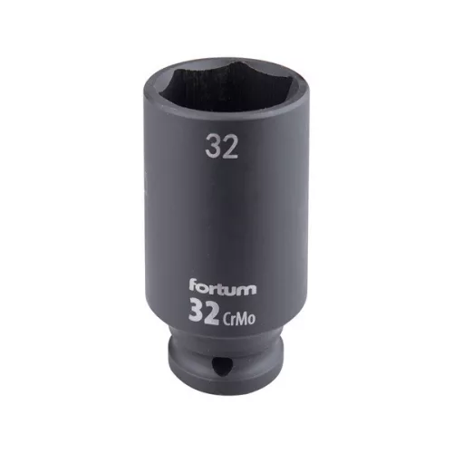 FORTUM gépi impakt dugófej 1/2", 32 mm, L 78 mm, feketített