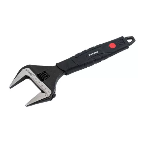 FORTUM garancia állítható villáskulcs 250mm/10", 0-50mm nyílás, CrV, gumírozott markolat