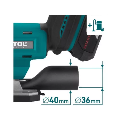 EXTOL INDUSTRIAL Share20V akkus dekopírfűrészgép 20V Li-ion, 1db akkuval, 1db töltővel, 2000 mAh