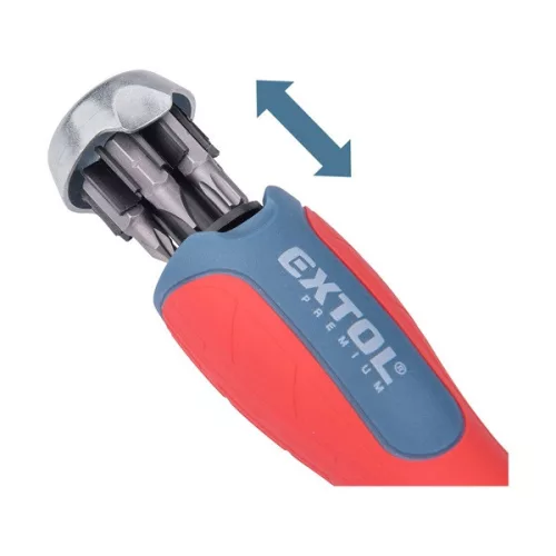 EXTOL PREMIUM racsnis csavarhúzó készlet 43 db 1/4" bitekkel Cr.V. acél