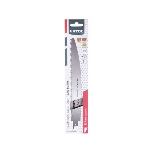 EXTOL INDUSTRIAL szablyafűrészlap Bosch befogással, Cr.V. 234 mm, 8TPI, fához, durva vágáshoz