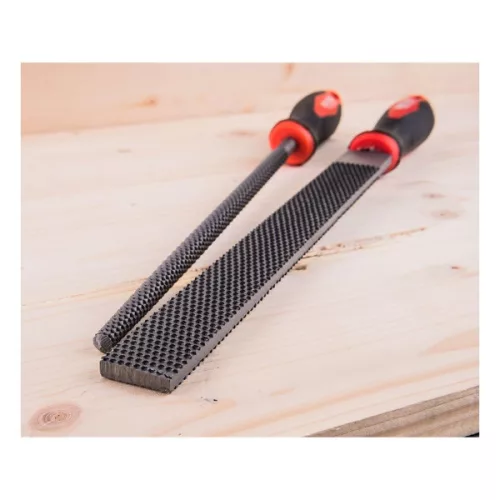 EXTOL PREMIUM kerek ráspoly 250mm, C45 acél, vágat 2, finom, TPR gumis műanyag nyél