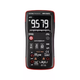   EXTOL PREMIUM digitális multiméter True RMS hangjelzővel, Amper/Volt/Ohm mérő, 2 db 1,5V AA elem